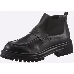 Stiefelette HEINE, Damen, Gr. 39, schwarz, Leder, Leder, modisch, Schuhe