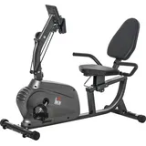 HOMCOM Liege-Heimtrainer Hometrainer magnetisch LCD-Display verstellbarer Sitz 2 Widerstandsbänder schwarz   Aosom