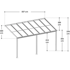 Juskys Terrassendach Borneo 550 x 300 cm dunkelgrau