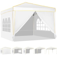 COBIZI Faltpavillon 3x3 Pavillon 3x3 Wasserdicht Stabil Winterfest Partyzelt mit 4 Seitenteilen, 100% Wasserdicht und UV 55+ Tragbares High-End Tragbarkeit Gartenpavillon, Weiß