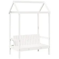 VidaXL Bank mit Dach Weiß 117,5x70x176,5 cm Massivholz Kiefer
