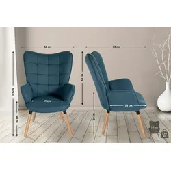 CLP Sessel Garding Stoff-Bezug blau