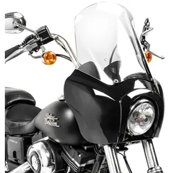 Lampenmaske MG5 passend für Harley Davidson Dyna Low Rider / S 99-17 Lampen Verkleidung schwarz-klar Craftride