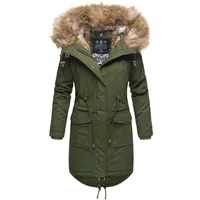 Navahoo Damen Warmer Wintermantel Winter Baumwollparka mit Kunstfell Rosinchen