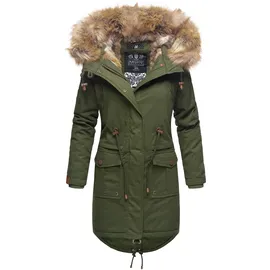 Navahoo Damen Warmer Wintermantel Winter Baumwollparka mit Kunstfell Rosinchen