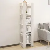 CKioict Eckvitrine Modernes Standregal Wohnzimmermöbel Bücherregal/Raumteiler Weiß 41x35x160 cm Massivholz Kieferfür Wohnzimmer, Schlafzimmer, Büro