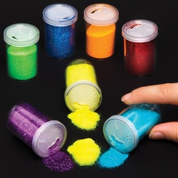 Glitzer-Streuer "Regenbogen" (pro Set 7) Bastelmaterial