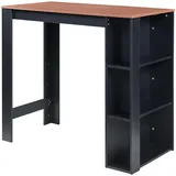 [en.casa] Bartisch Danderyd 120 x 60 x 106 cm Schwarz/Walnussoptik