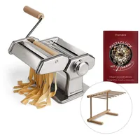 Springlane Manuelle Nudelmaschine Nonna, Edelstahl, Pastamaker inkl. Rezeptheft, Nudeltrockner