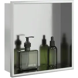 vidaXL Duschnische Gebürstet Silbern 32x32x9 cm Edelstahl