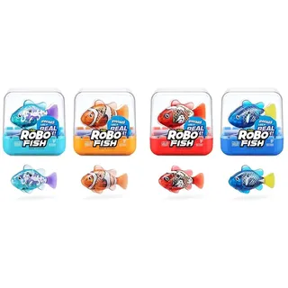 ROBO ALIVE Robo Fish Serie 3 Roboter-Fisch, 2er-Pack & Robo Fish Series 3 Roboter-Fisch, 2er Pack, Blau und Rot, schwimmt in mehrere Richtungen, batteriebetrieben, Spielzeugfisch, Poolspielzeug
