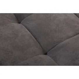 Riess-Ambiente Moderne Wohnlandschaft KENT 220cm grau Samt Ecksofa Federkern inkl. Hocker und Kissen