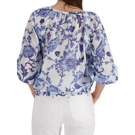 Monari Langarmbluse Blumendruck allover Blau 40