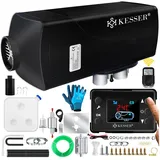 Kesser KESSER® Standheizung 5 & 8KW für Diesel Diesel-Heizung mit LCD-Display und Fernbedienung Lufterhitzer mit Schalldämpfer für Auto PKW LKW Wohnmobil Heizung & Timer sowie Thermostat 12V/24V KFZ