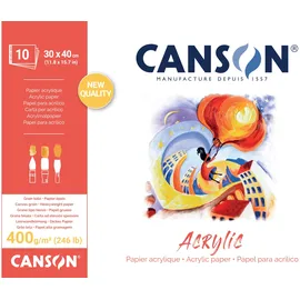 Canson Acrylpapier Leinwandkörnung 30 x 40 cm 400 g/m2 10 Blätter