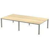 Rocada Mehrfacharbeitstisch Executive BxTxH 360x163x73cm Gestell grau Platte Melamin buche