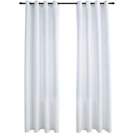 vidaXL Verdunkelungsvorhang Ösen 140 x 245 cm grauweiß 2 St. Wildledercharakter