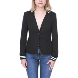 AjC Blazer Damen Business-Jacke mit Ein-Knopf-Verschluss Blazer Anzug-Jacke 71618907 Schwarz - 32