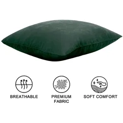 Intirilife 2x Kissenbezug Kissenbezüge aus Samt 40x40 cm in Grün - Bezüge für Sofakissen Zierkissen Couchkissen Dekokissen