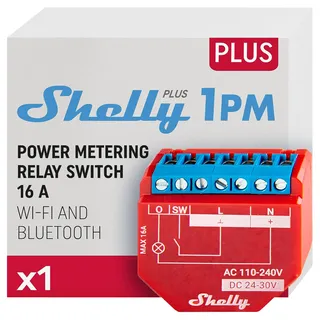 Shelly Plus 1PM, 1-Kanal, Unterputz, Schaltaktor mit Strommessfunktion