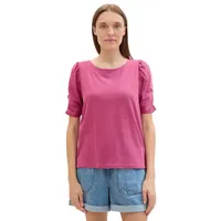 Tom Tailor T-Shirt mit Raffungen, Pink, L
