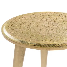 Beliani Beistelltisch NARRA Mango Holz Gold