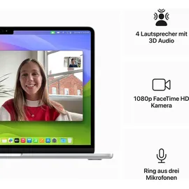 Apple MacBook Air M3 2024 13,6" 16 GB RAM 512 GB SSD 10-Core GPU Silber