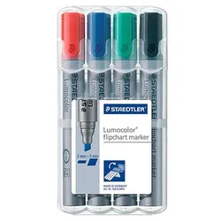 STAEDTLER Lumocolor Flipchart-Marker farbsortiert 2,0 - 5,0 mm, 4 St.