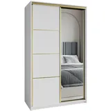 masseno Schwebetürenschrank VARO 120 x 205 x 60 cm Weiß