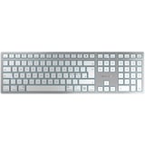 Cherry KW 9100 SLIM FOR MAC, kabellose Mac-Tastatur, Pan-Nordisches Layout (QWERTY), Bluetooth oder 2,4 GHz Funk, Flache Tasten, Wiederaufladbar, Weiß-Silber