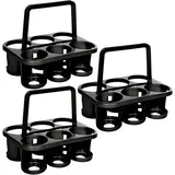 Novaliv 3x Flaschenträger für 18 Flaschen - Stabiler Halt - Getränkekorb Kunststoff, Stapelbar, 32x23x28cm Anthrazit - Ideal für Küche & Keller G