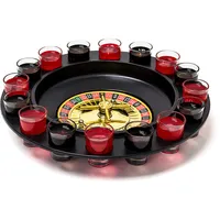 Relaxdays Roulette Trinkspiel 7 x 30 x 30 cm rot/schwarz