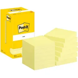 Post-it® Haftnotizen 654 gelb, 12 Blöcke
