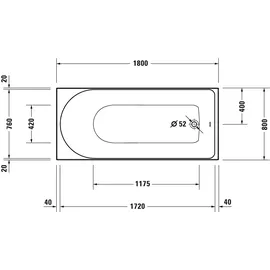 Duravit D-Neo Rechteckbadewanne 80 x 180 cm (700475000000000)