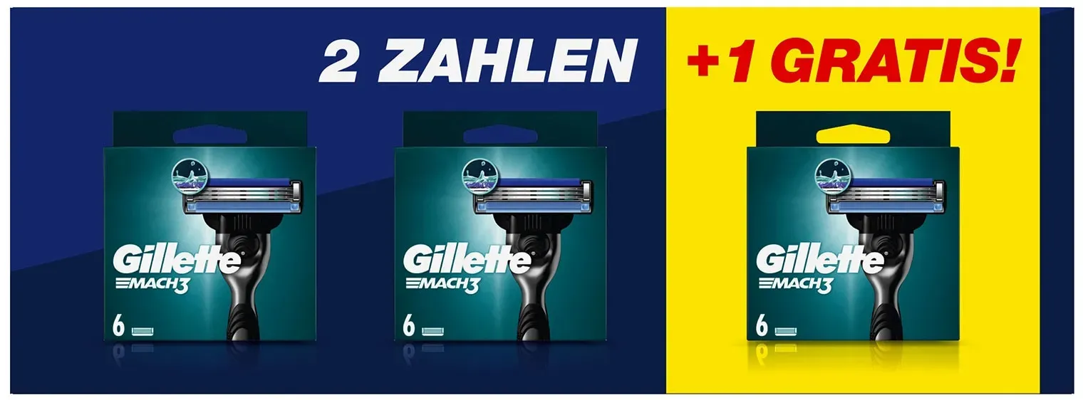 Gillette Mach3 Ersatzklingen 6 Stück, 3er Pack