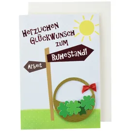 Perleberg Karte zum Ruhestand Lifestyle - Schilder, Schleife - 11,6 x 16,6 cm,