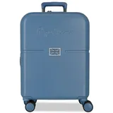Pepe Jeans Accent Valise Cabine, Deux Fächer, aus widerstandsfähigem und leichtem Polypropylen, 4 Schwenkrollen, Sägereise mit laterale Kombination, Paar Joumma-Taschen, Jeansblau, Talla única, Valise