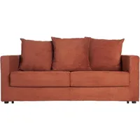 Schlafsofa 3-Sitzer mit Cordstoff in Terracotta mit Matratze 13cm bacio