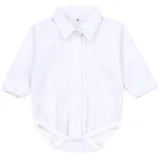 TupTam Baby Body Langarm Jungen mit Kragen – Hemdbody für Babys aus Baumwolle – Body Baby Festlich, Farbe: Weiß, Kinder Größe: 86 - 86