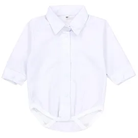 TupTam Baby Body Langarm Jungen mit Kragen – Hemdbody für Babys aus Baumwolle – Body Baby Festlich, Farbe: Weiß, Kinder Größe: 86 - 86