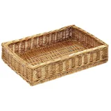 Kobolo Auslagenkorb Regalkorb eckig aus geflochtener Weide 60 x 40 x 12 cm braun