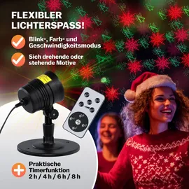 monzana LED Projektor Weihnachten Außen Farbwechsel Grün Rot Beleuchtung Projektorlampe Weihnachtsdeko Weihnachtsbeleuchtung Projektionslampe