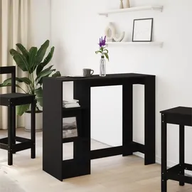 vidaXL Bartisch mit Regal 124 x 46 x 103,5 cm Schwarz