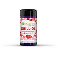Krill-Öl, VITALSTOFFWERK®, 60 Stück Krillöl Kapseln, hochdosierte Omega-3-Fettsäuren, mehrfach ungesättigte Fettsäuren Omega 3 Kapseln, ohne Zusatzstoffe aus der Antarktis