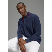 delmao Langarm-Poloshirt blau XXL