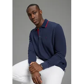 delmao Langarm-Poloshirt blau XXL