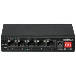 Edimax GS-1105PE - Switch - lange Reichweite, DIP-Schalter - unmanaged - 4 x 10/