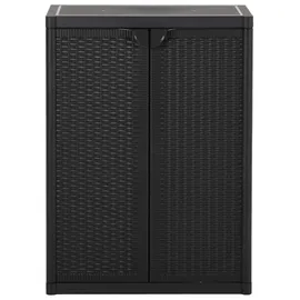 vidaXL Gartenschrank 0,65 x 0,45 x 0,88 m PP Rattan schwarz