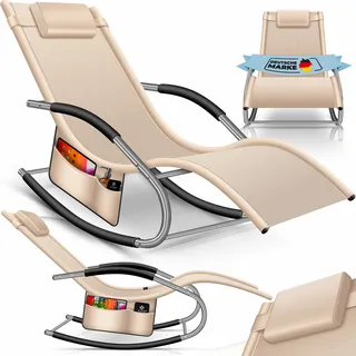 Kesser Sonnenliege Relaxliege 150 x 60 x 40 cm beige klappbar