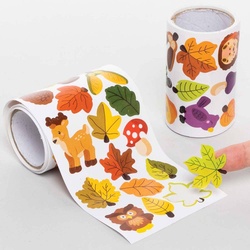 Große Aufkleberrollen in Herbstthematik (pro Set 600) Bastelbedarf Verzierung & Dekorationen